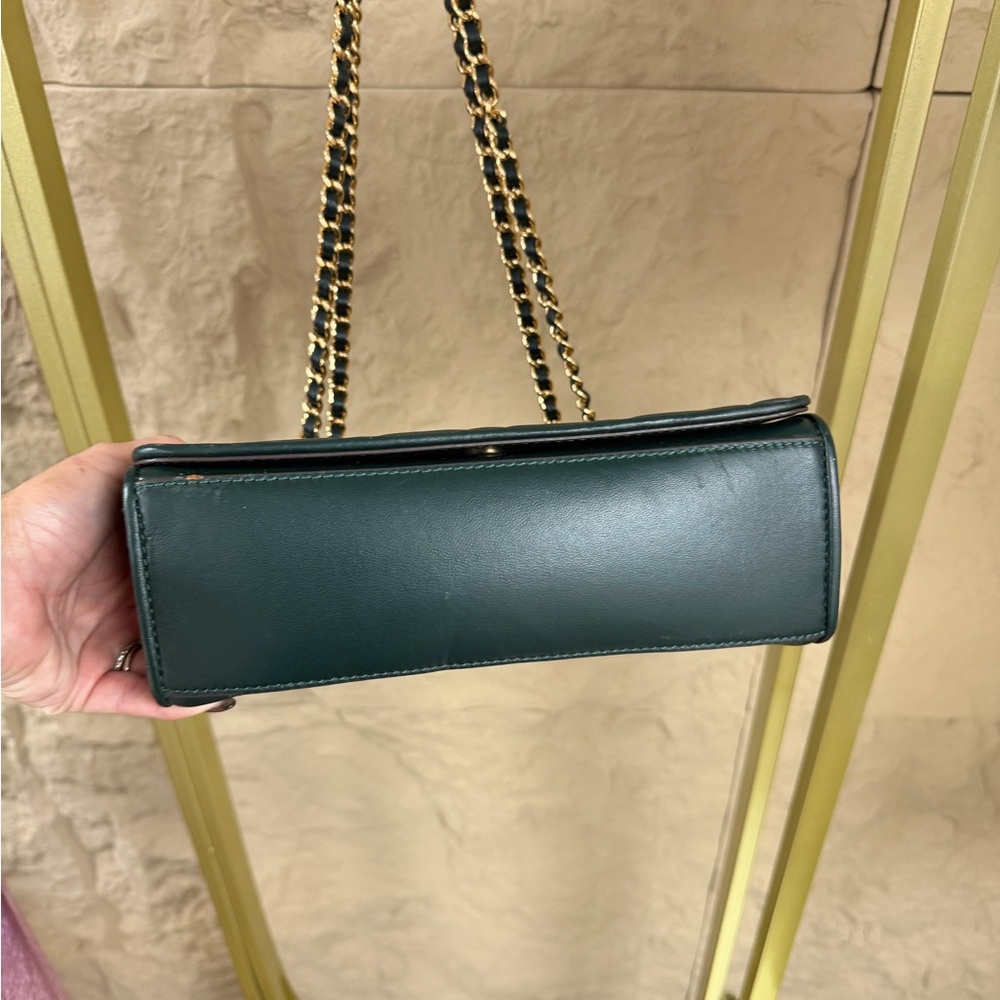 Tory Burch Teal Quilted Shoulder Bag with Chain Strap - Picture 7 of 9